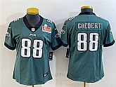 Women's Philadelphia Eagles #88 Dallas Goedert Green 2025 Super Bowl LIX Patch Vapor Untouchable Limited Stitched Jersey(Run Small),baseball caps,new era cap wholesale,wholesale hats